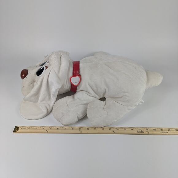 2007 Large Pound Puppy Puppies 01300 Autographed Bowling White Red Collar Plush - Picture 11 of 16